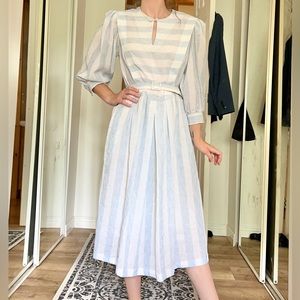 |SOLD| HELLO BARBIE 80s baby blue striped apron dress 👠